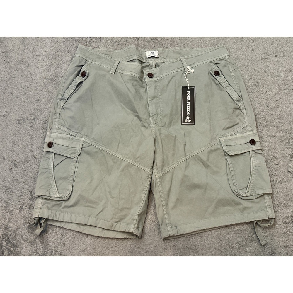 NWT Four Steeds Cargo Shorts Women's 18 Gray Cotton Blend Pockets Casual